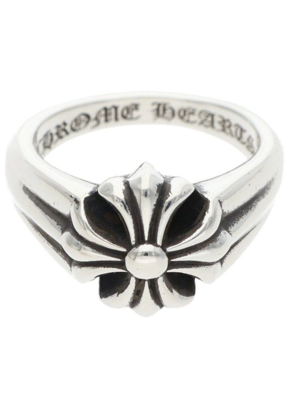 Chrome Hearts Cutout CH Pls Small Plus Silver Ring